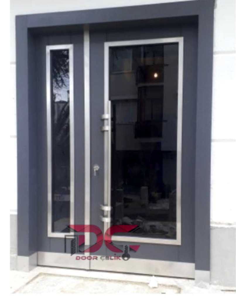 Siyah Camlı Apartman Giriş Kapısı DR-102
