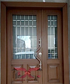 Ahşap ve Camlı Apartman Giriş Kapısı DR-128