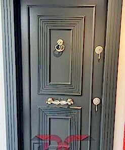 Koyu Gri Ahşap Çelik Kapı DR-012