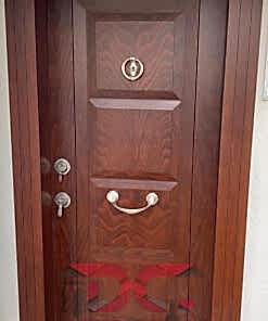 Kızıl Kahve Ahşap Çelik Kapı DR-018