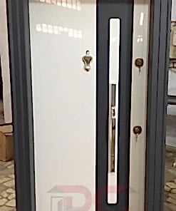 Siyah Detaylı Beyaz Daire Çelik Kapı DR-002