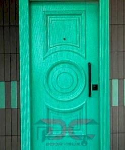 Yeşil Daire Desen Ahşap Çelik Kapı DR-007