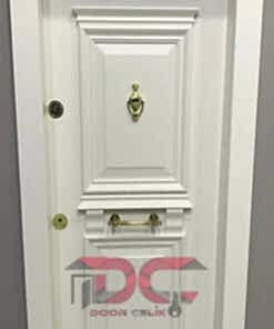 Beyaz Ahşap Çelik Kapı DR-008