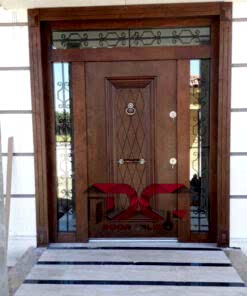Ferforje Detay Kahverengi Villa Kapısı DR-216